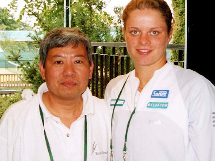 Sam with Kim Clijsters at Wimbledon
